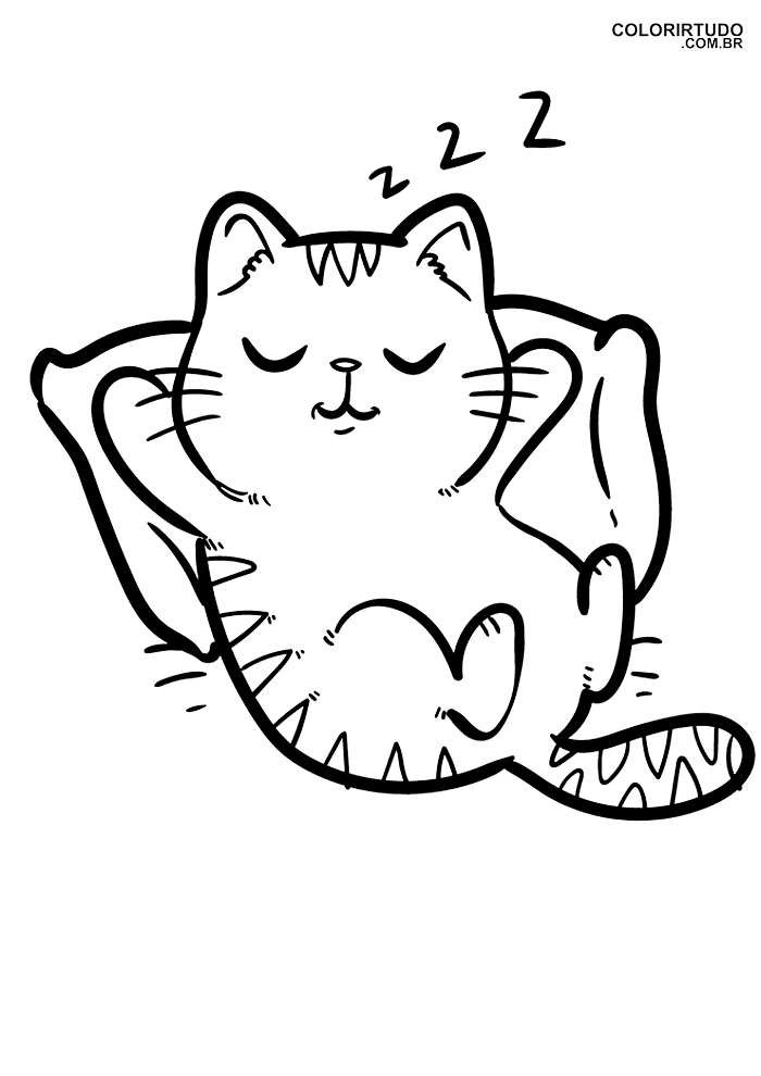 70 Desenhos de Gatos para Colorir e Imprimir - Muito Fácil
