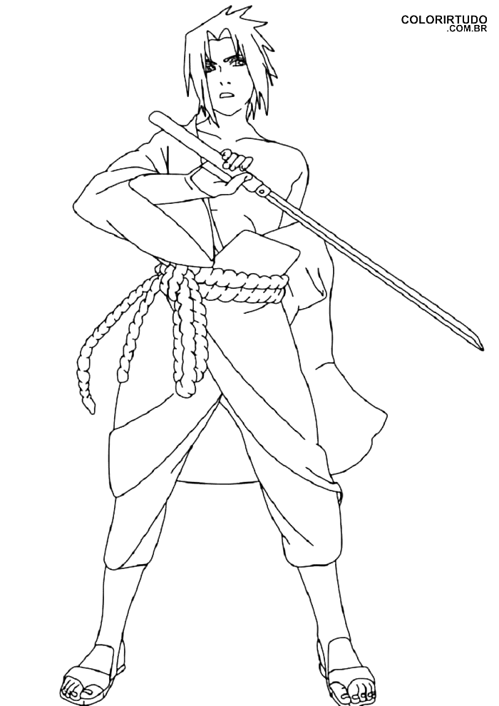 Desenhos do Sasuke para Colorir e Imprimir - Colorir Tudo