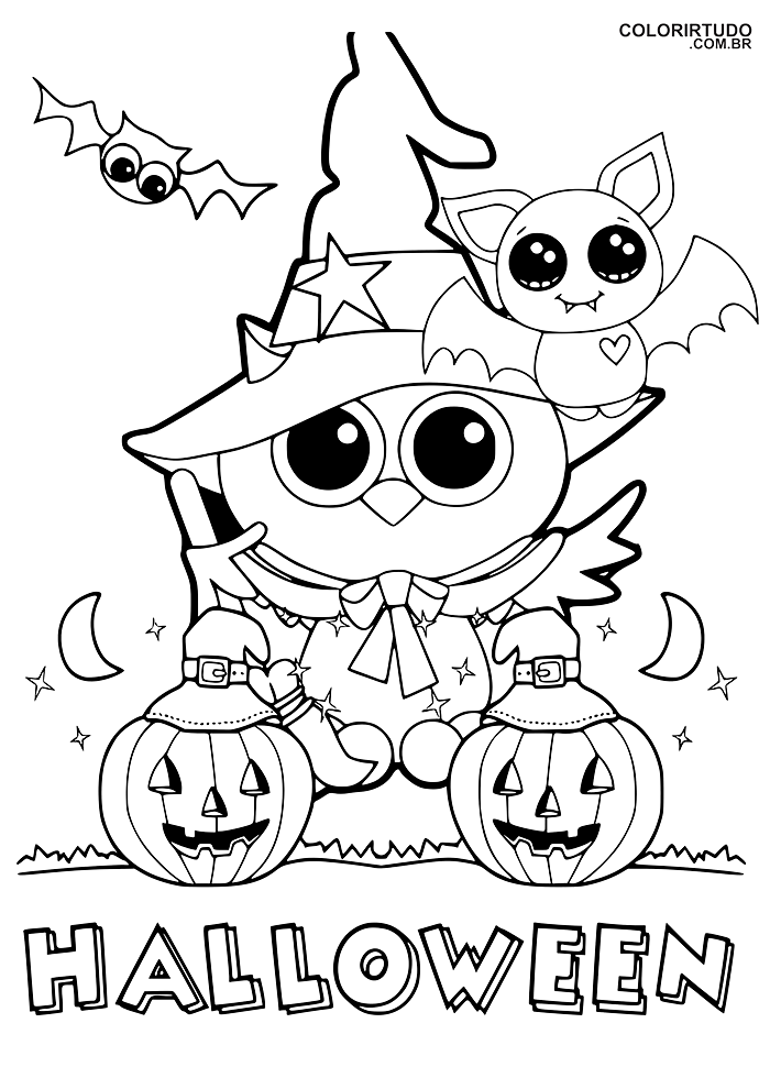 Desenhos de Halloween para colorir - Bora Colorir