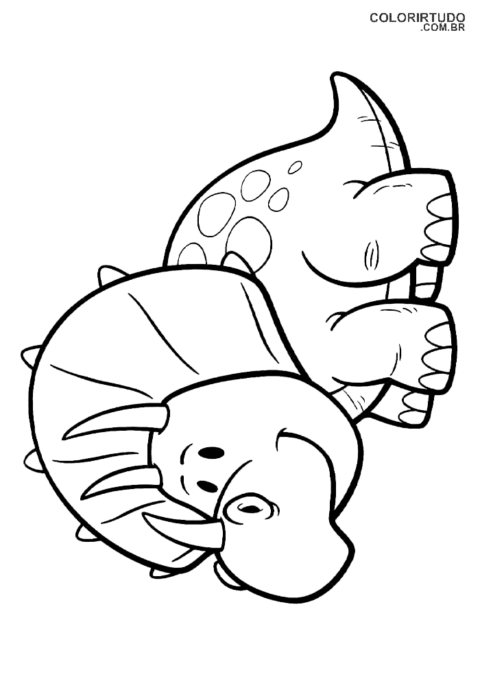 Coloriage dinosaure, coloriage tricératops à imprimer