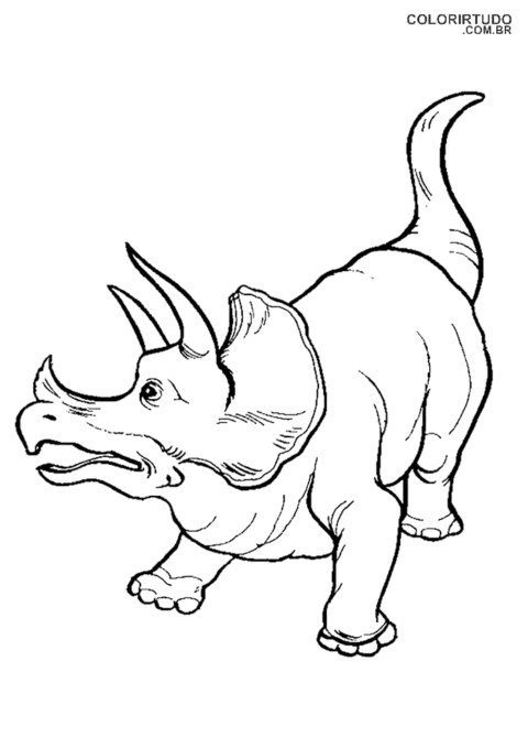 Coloriage dinosaure tricératops à imprimer