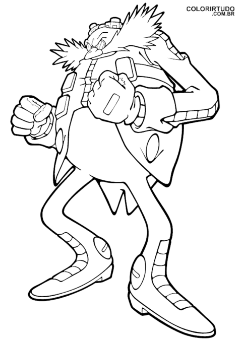 Desenho para colorir do Sonic Doutor Eggman para imprimir 2