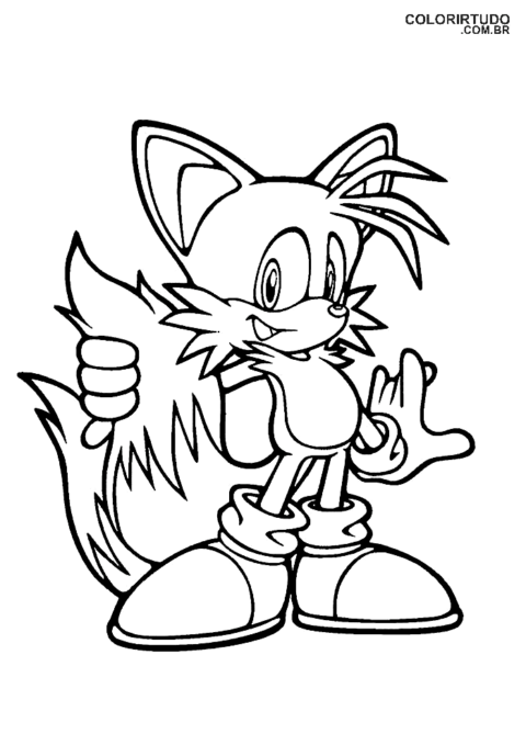 Sonic Tails Malvorlage zum Ausdrucken
