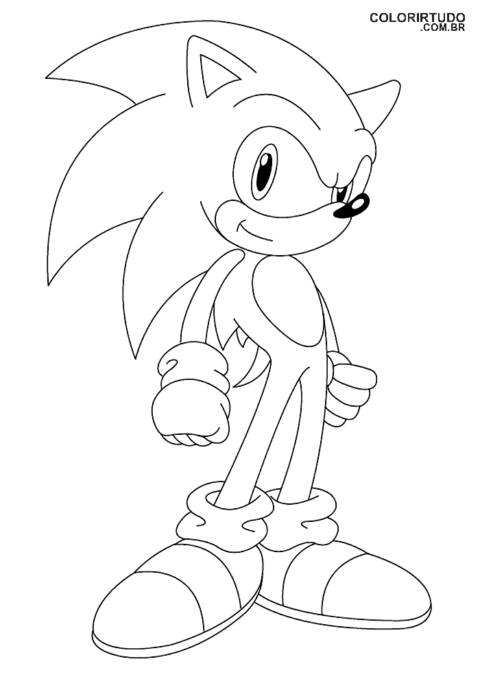 Desenho para colorir do Sonic para imprimir 2