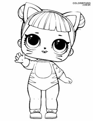 Dibujos para colorear LOL lol surprise disfraz de tigre para imprimir