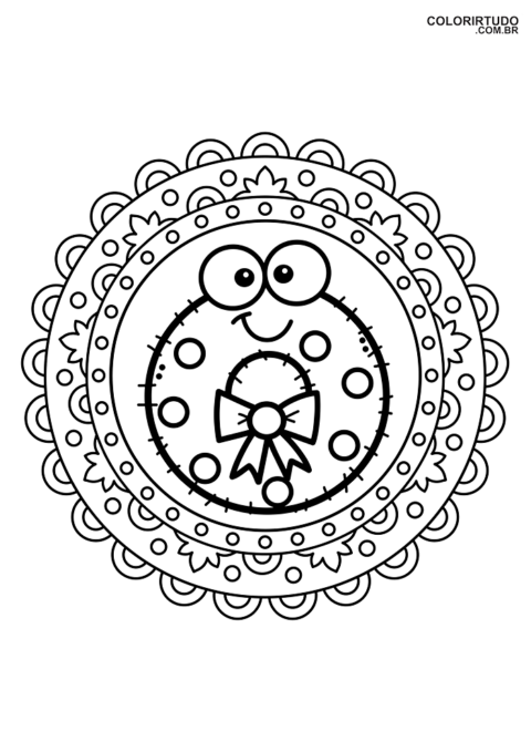 Weihnachtsmandala Malvorlagen zum Drucken 1