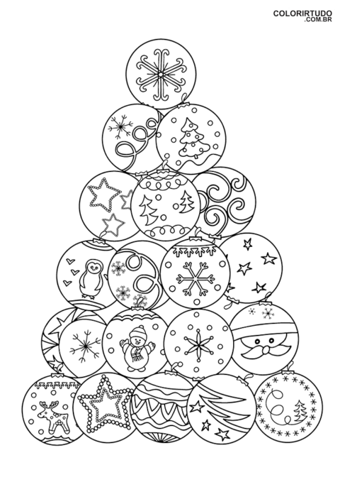 coloring page christmas tree ornaments christmas ball to print