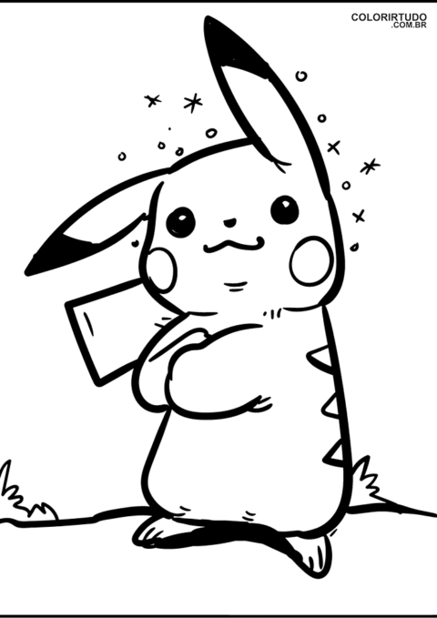 desenho pikachu para colorir