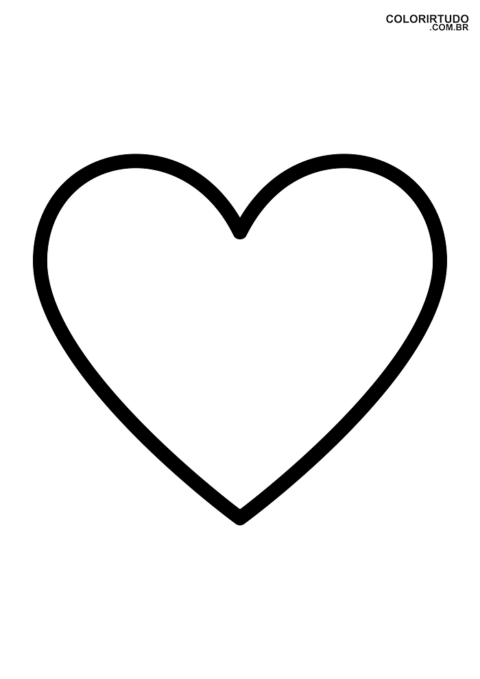 desenhos dos dias dos namorados para colorir coração simples