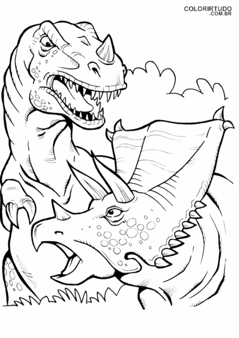 coloriage dinosaure tricératops