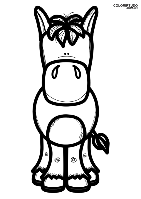 Desenho infantil colorir cavalo para imprimir 2