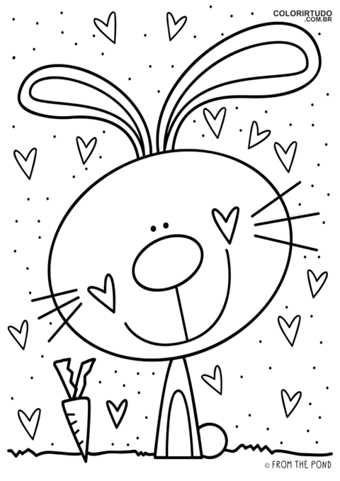 Desenho infantil colorir coelho para imprimir