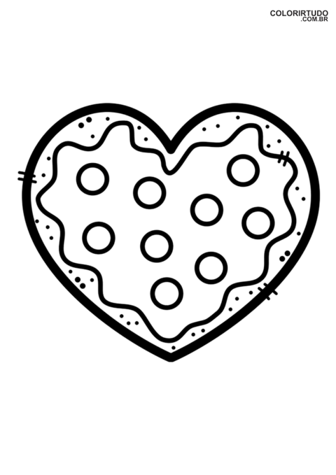Desenho infantil colorir coração doce para imprimir