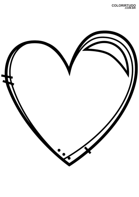 Desenho infantil colorir coração para imprimir