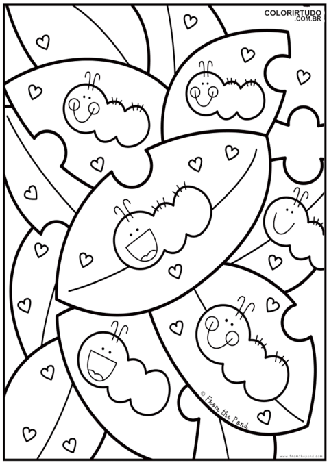 Kinderzeichnung Färbung Wurm Wurm Blatt zum Drucken