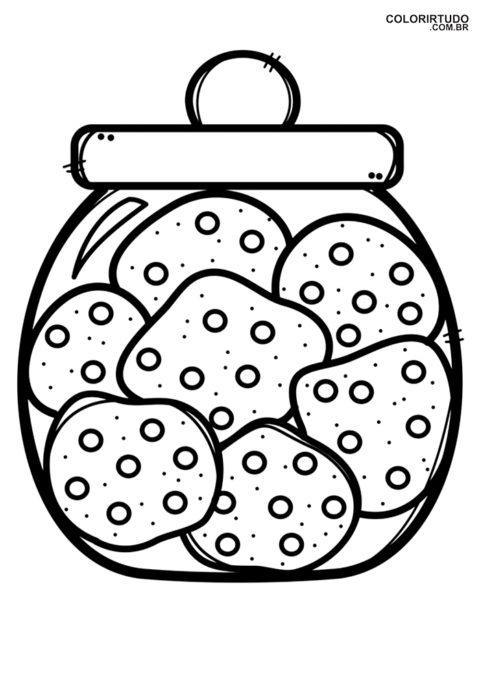 Children's drawing coloring candy jar to print