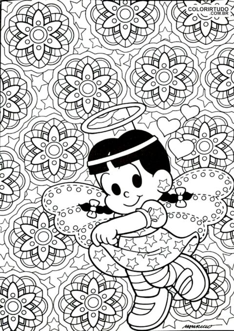 Turma da Monica para colorir rosinha mosaico