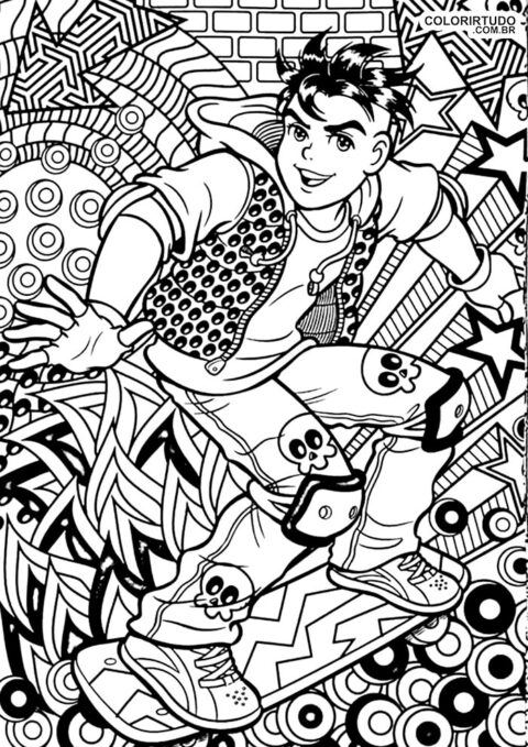 desenho de pintar da turma da mônica jovem