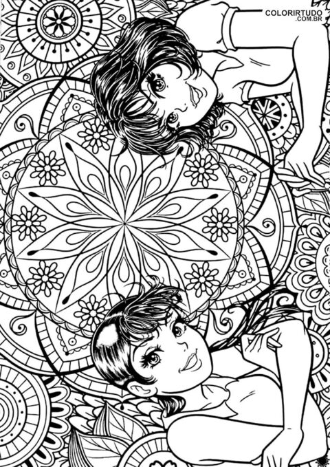 desenho para colorir da turma da mônica jovem