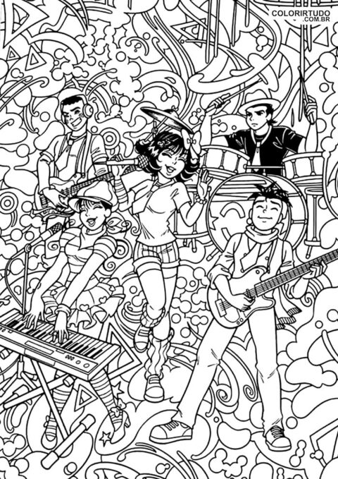 desenho para colorir turma da mônica jovem