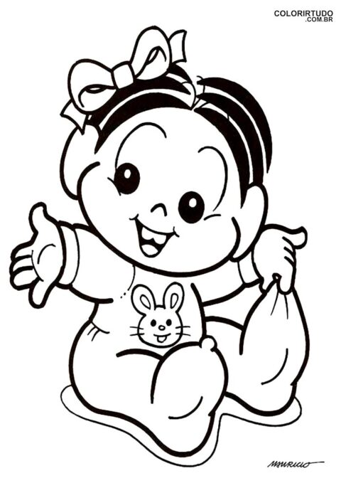 monica bebe para colorir