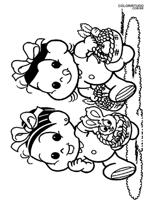 turma da monica baby para colorir