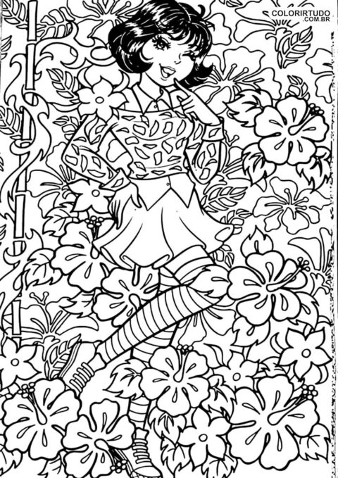 gang młodej Moniki do pokolorowania i wydrukowania