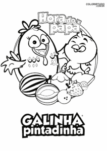 Dibujos para colorear de la gallina moteada
