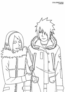 Desenho Da Sakura E Sakue Para Colorir E Imprimir