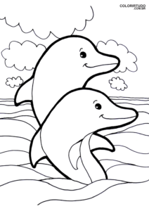 Dessin de dauphin à imprimer