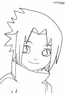 Dibujo imprimible del niño Sasuke