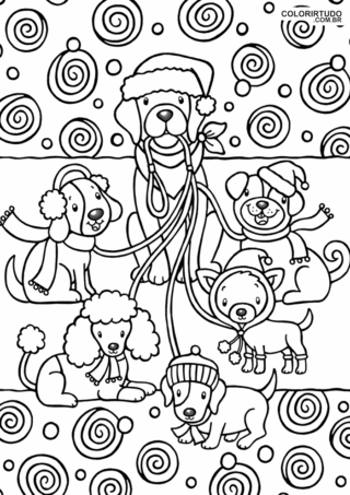 Página para colorear de cachorro