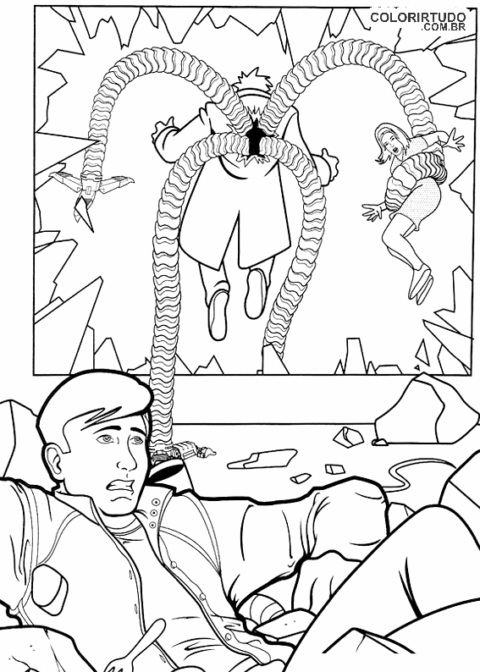 Spiderman Octopus Coloring Page