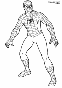 Spiderman-Zeichnung zum Ausdrucken und Ausmalen