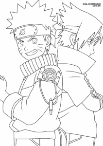 Dibujos para colorear de Sasuke y Naruto