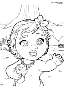 Pagina da colorare di Baby Moana