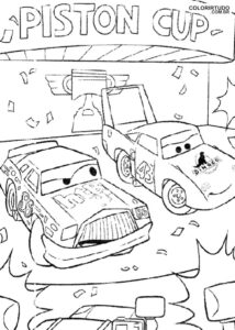 Desenho Para Colorir Carros Disney Copa Pistao