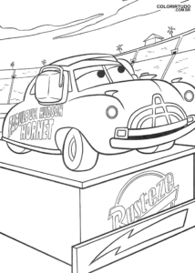 Página para colorear de Disney Cars: Hudson Hornet