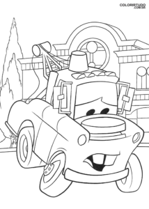 Desenho Para Colorir Carros Disney Mate
