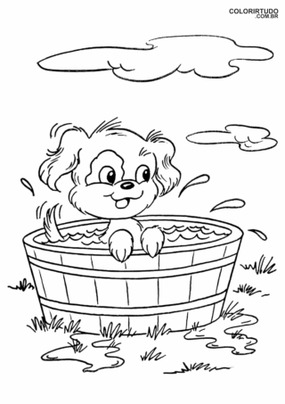 Página para colorear de cachorro