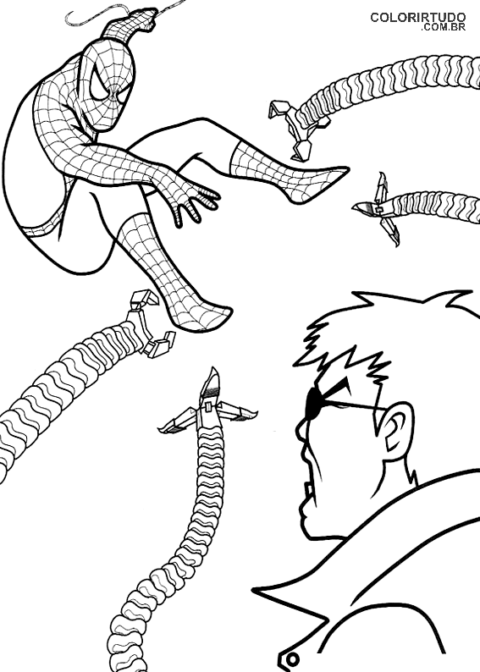 Dibujos para colorear de Spiderman para imprimir Pulpo