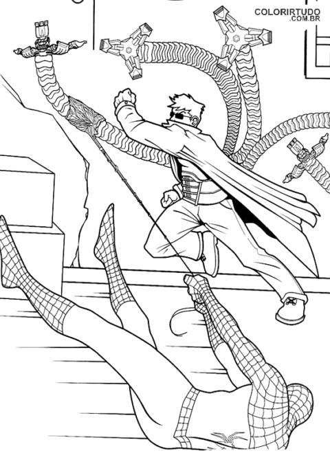Kolorowanka Spiderman Wydrukuj Otto Octavius
