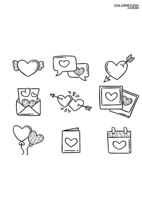 Desenho Para Colorir Kawaii Carta De Amor