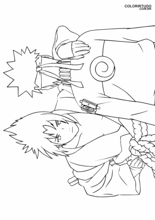 Sasuke i Naruto Przyjaciele Kolorowanka