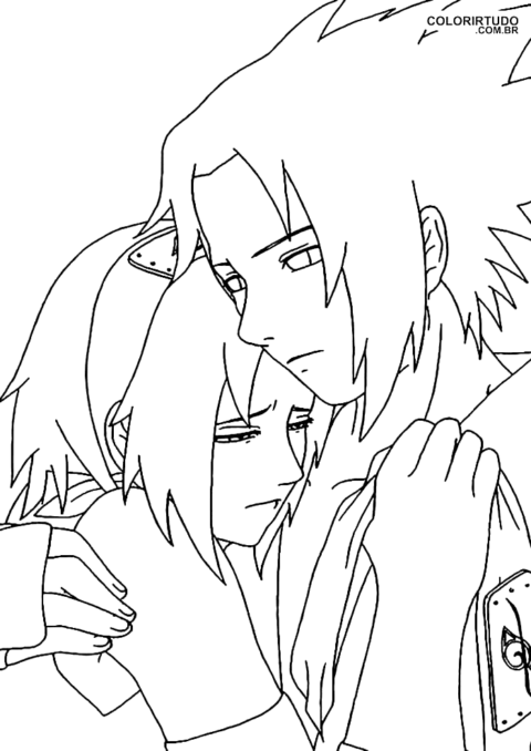 Sasuke i Sakura Kolorowanka
