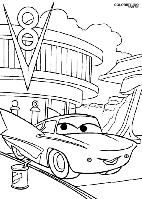 Desenho Para Pintar Carros Disney Flo
