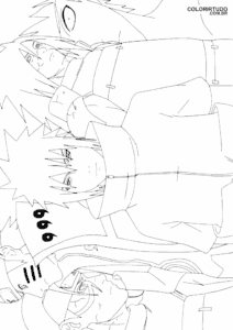 Página para colorear de Sasuke y Madara