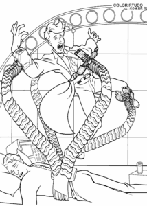 Coloriages de Spiderman et de la pieuvre