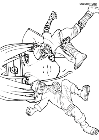 Sasuke i Naruto Rysunek Doliny Końca