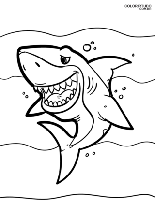 Dibujo de tiburón para colorear e imprimir